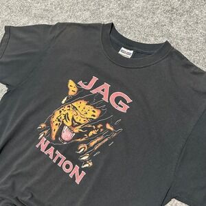 Jerzees Jag Nation Welcome 2 The Jungle Graphic T-Shirt Black Size Medium